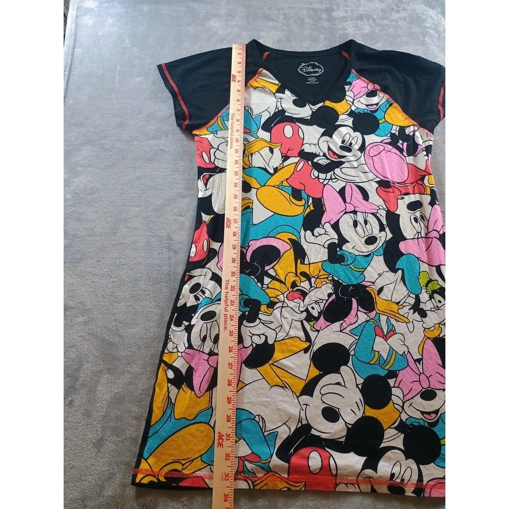 Disney Sleepshirt‎ Girls 8-10 Multicolor Mickey Minnie Donald Daisy Short Sleeve